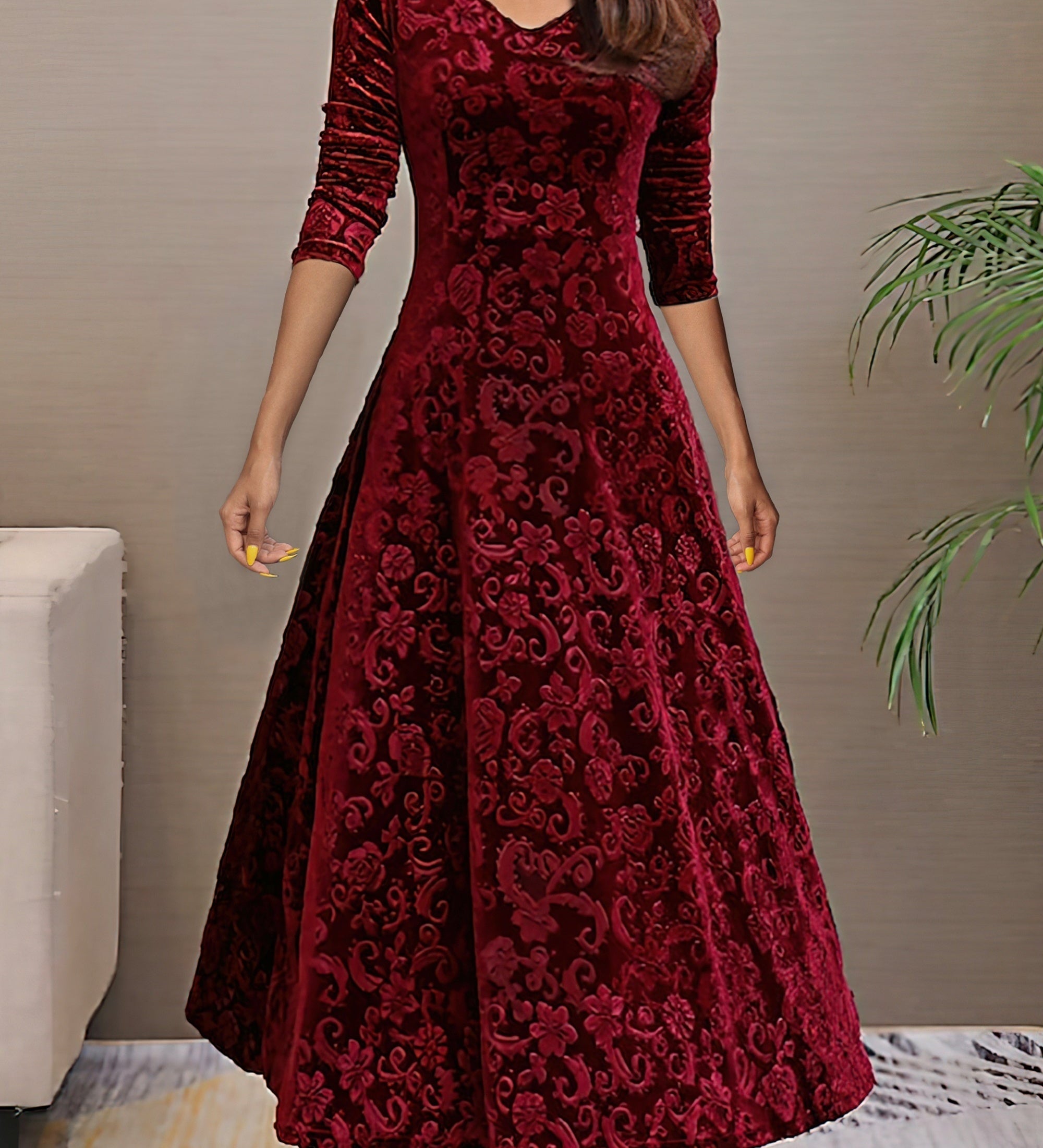 Sandrine | Elegáns Velúr Ruha Ünnepekre