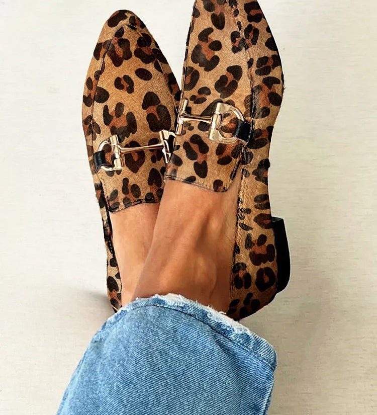 Gia - Elegáns Leopárd Mokaszinok