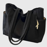 Léa | Luxus ribbed tote táska zsinóros részletekkel