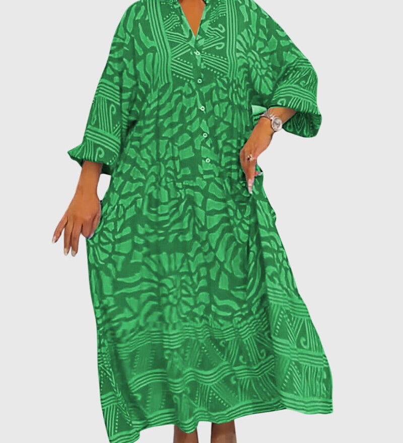 Mckinley | Elegáns Mintás Maxi Ruha