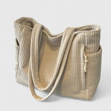 Léa | Luxus ribbed tote táska zsinóros részletekkel