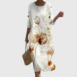 Martine | Elegáns Virágmintás Maxi Ruha