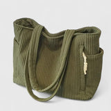 Léa | Luxus ribbed tote táska zsinóros részletekkel