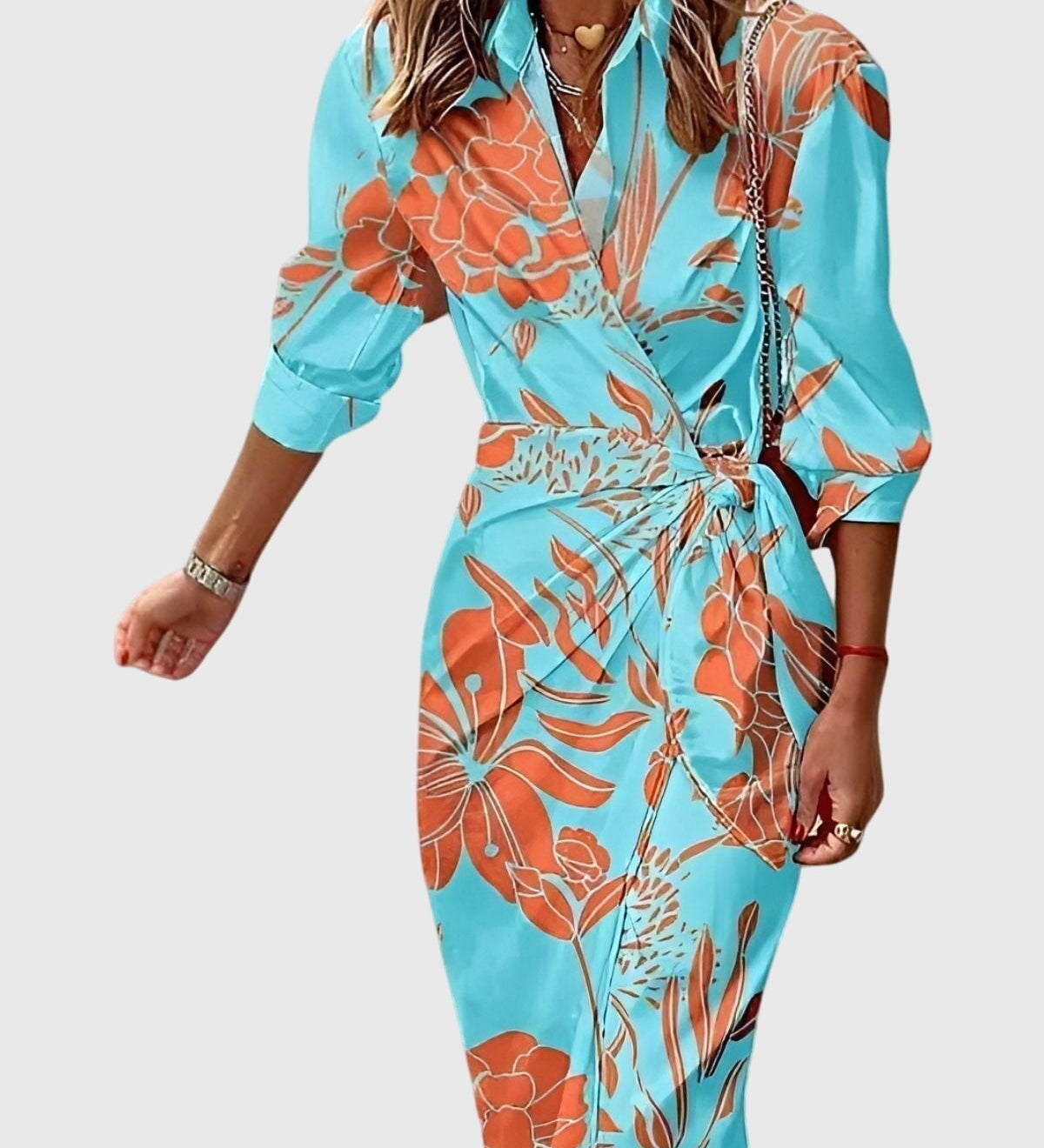Everly | Elegáns Wrap Ruha Mintával