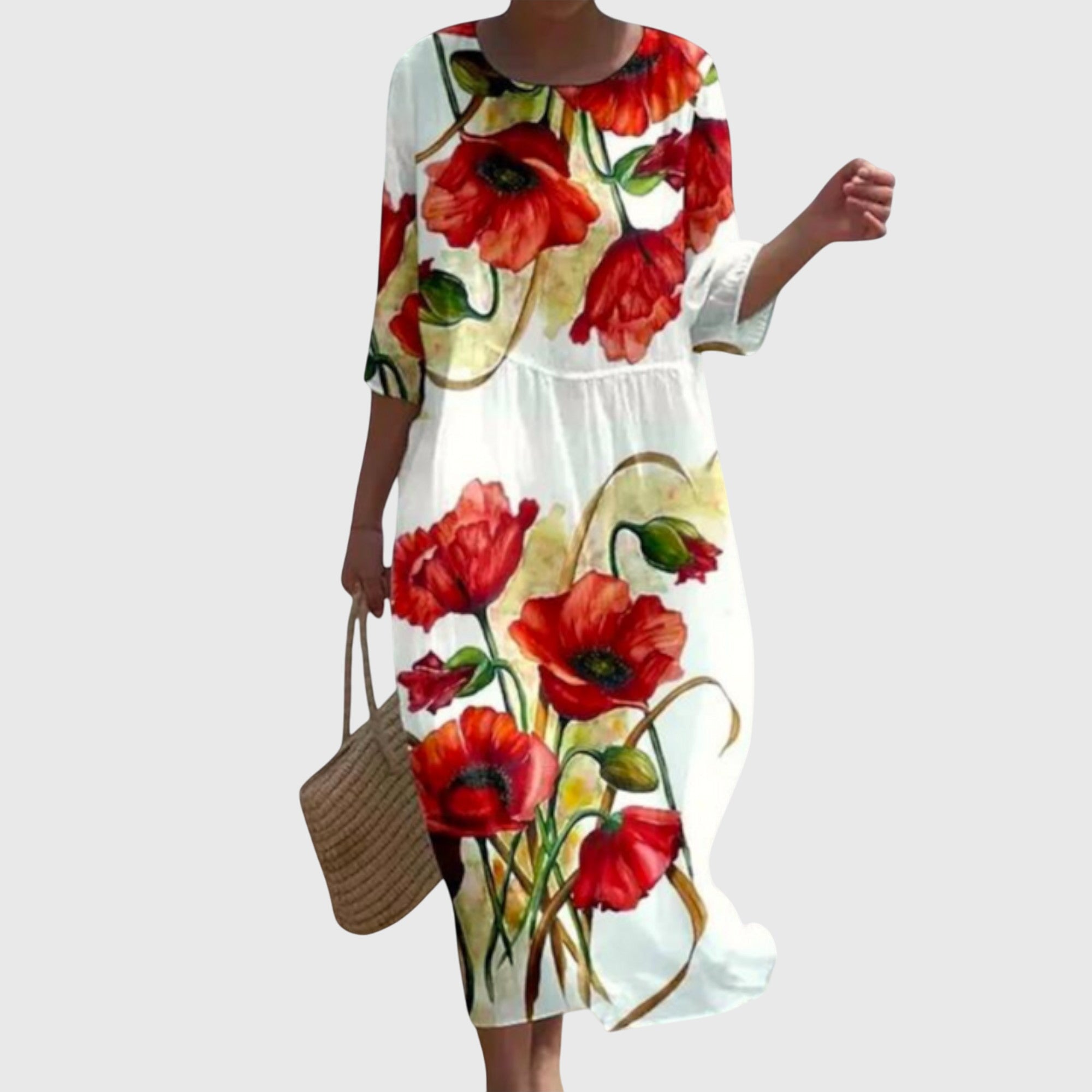 Martine | Elegáns Virágmintás Maxi Ruha