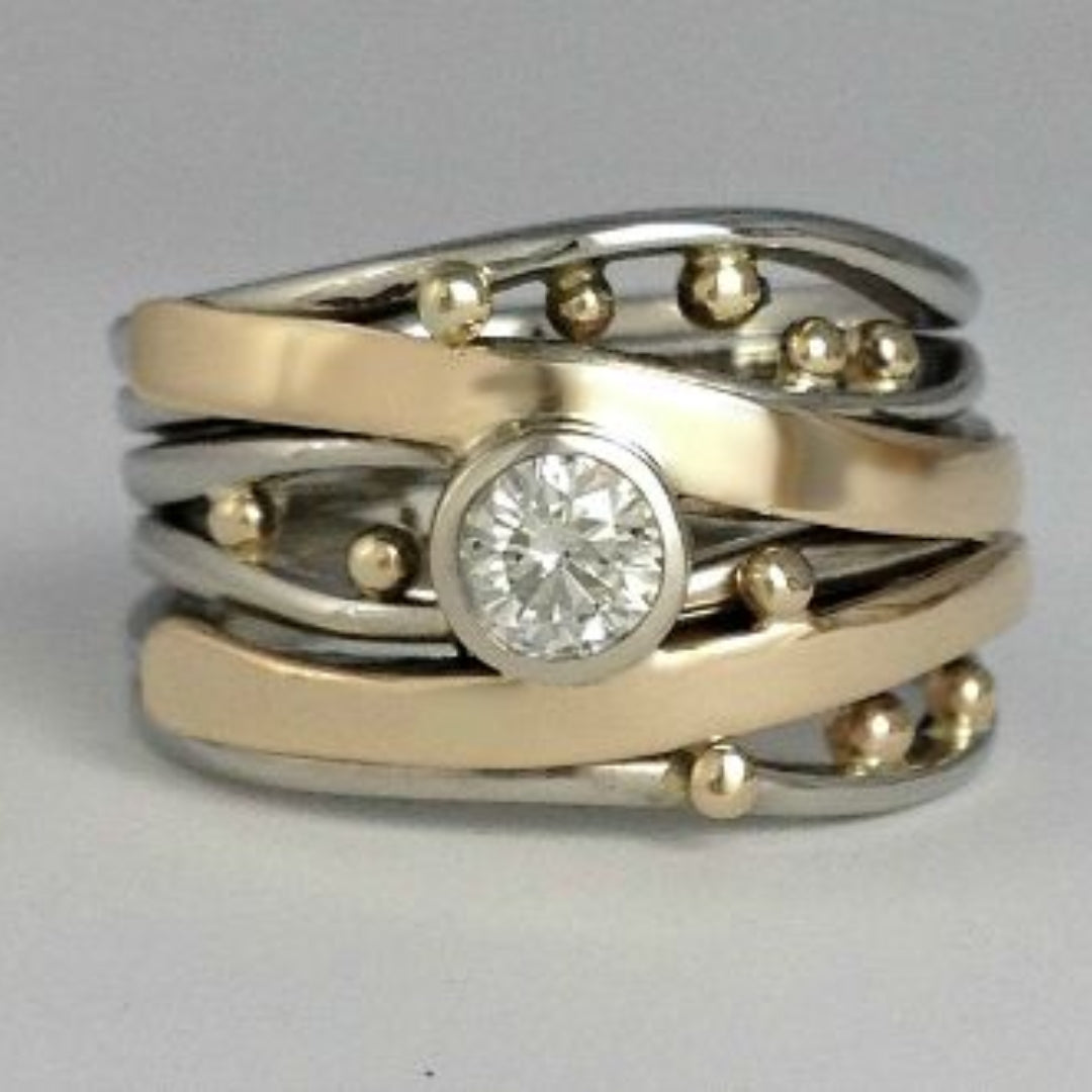 Royal - Vintage Gyűrű Arany Zirconia Berakással