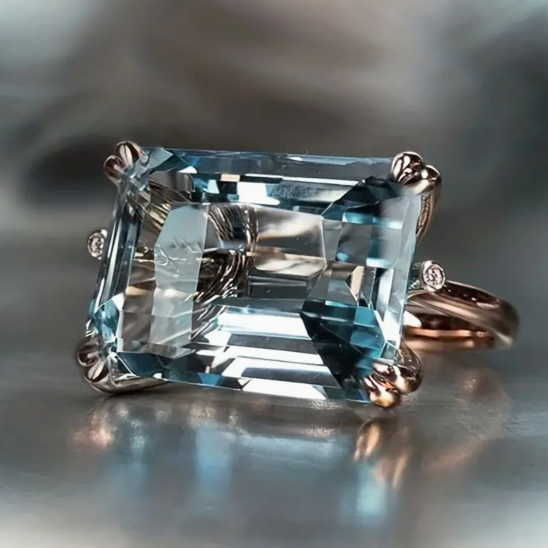 Vintage Kék Zirconia Gyűrű