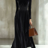 Marie | Plissé Bársonyos Maxi Ruha