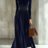 Marie | Plissé Bársonyos Maxi Ruha