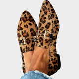 Gia - Elegáns Leopárd Mokaszinok