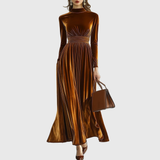 Marie | Plissé Bársonyos Maxi Ruha