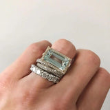 Turquoise ezüst vintage üveggyűrűk szettje