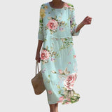 Martine | Elegáns Virágmintás Maxi Ruha
