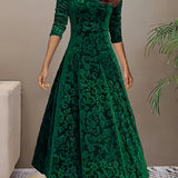 Julie | Elegáns Mintás Maxi Ruha