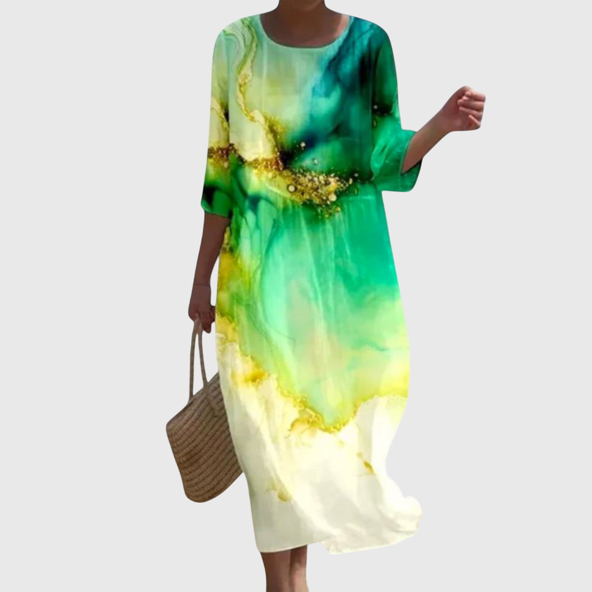 Martine | Elegáns Virágmintás Maxi Ruha