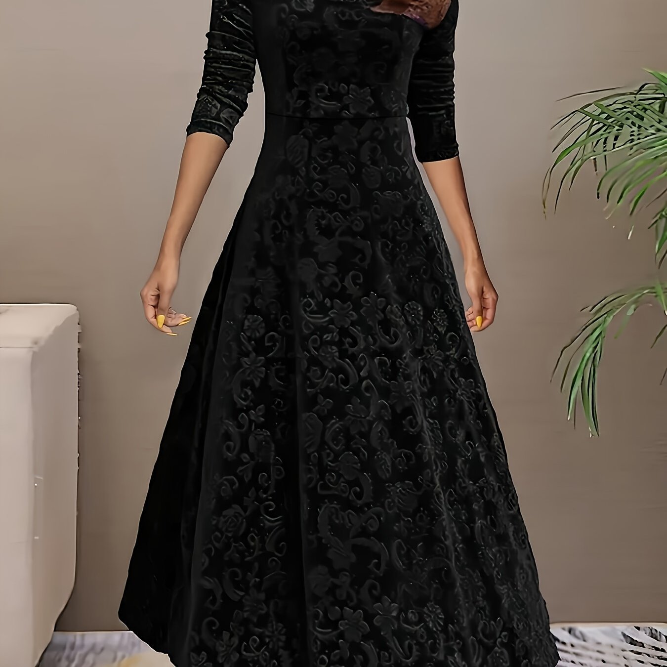 Julie | Elegáns Mintás Maxi Ruha
